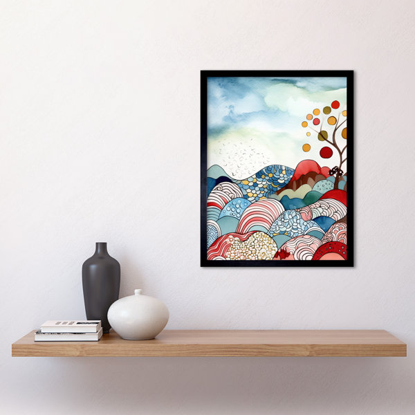 House of Hampton Abstract Tree On Sea And Landscape Folk Art Art Print